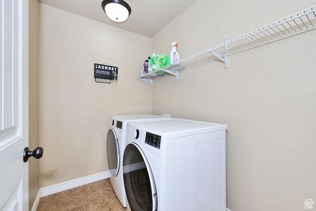 1410 S 4100 W, Syracuse, UT 84075 - clothes washing area featuring washer and clothes dryer, laundry area, and baseboards