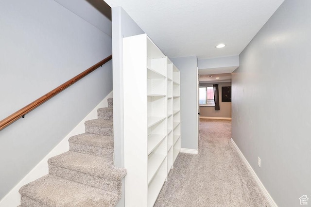 1410 S 4100 W, Syracuse, UT 84075 - stairway featuring baseboards, recessed lighting, and carpet