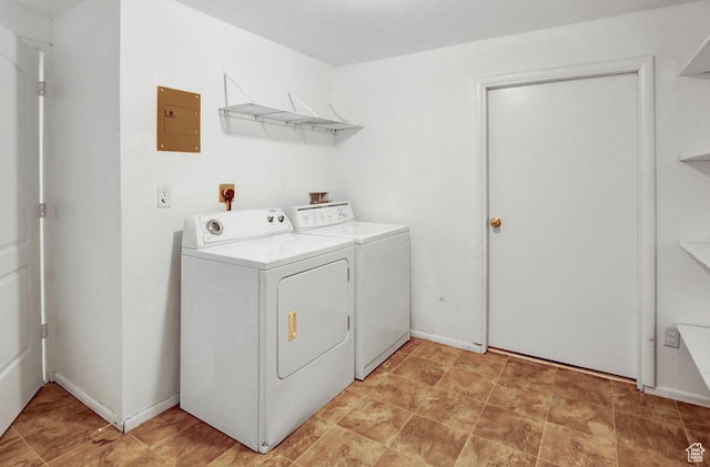 6497 W King Valley Rd, West Valley City, UT 84128 - laundry area with washer and dryer, electric panel, and laundry area
