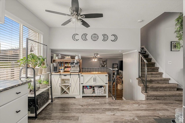 4799 S 3950 W, Roy, UT 84067 - foyer featuring a ceiling fan, stairs, and wood finished floors