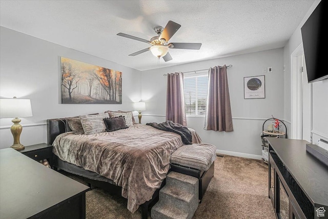 4799 S 3950 W, Roy, UT 84067 - carpeted bedroom featuring a textured ceiling and ceiling fan