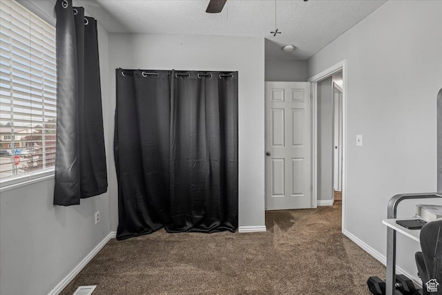 4799 S 3950 W, Roy, UT 84067 - bedroom featuring baseboards, ceiling fan, carpet floors, and a textured ceiling