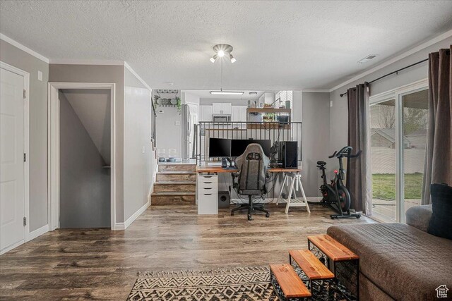 4799 S 3950 W, Roy, UT 84067 - home office with a textured ceiling, wood finished floors, and plenty of natural light