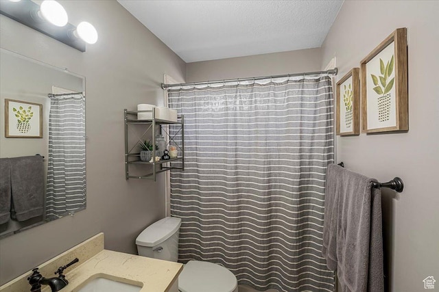 4799 S 3950 W, Roy, UT 84067 - full bath featuring a textured ceiling, vanity, toilet, and a shower with shower curtain