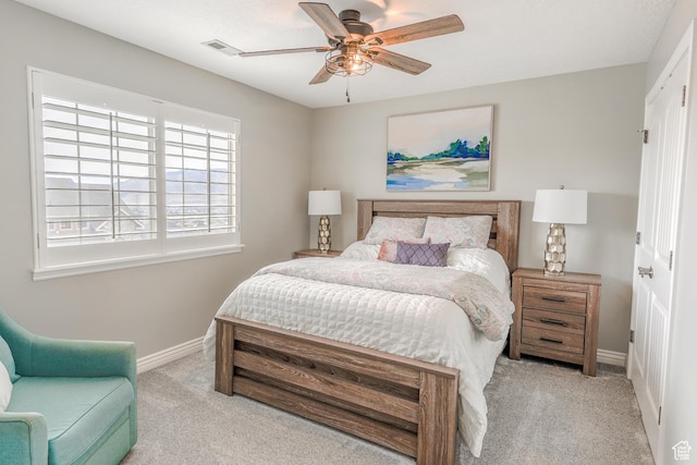 9061 N Clubhouse Ln, Eagle Mountain, UT 84005 - carpeted bedroom with visible vents, ceiling fan, and baseboards