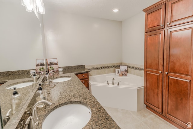 9061 N Clubhouse Ln, Eagle Mountain, UT 84005 - full bath featuring double vanity, a bath, and a sink