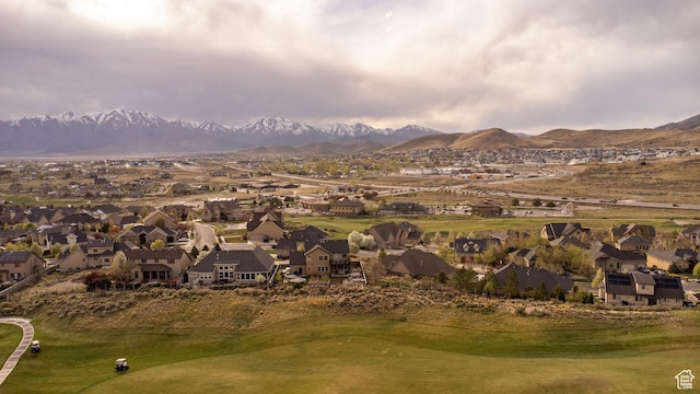 9061 N Clubhouse Ln, Eagle Mountain, UT 84005 - bird's eye view with a residential view, a mountain view, and golf course view