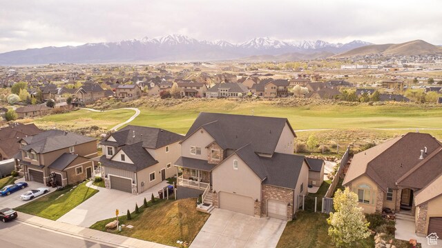9061 N Clubhouse Ln, Eagle Mountain, UT 84005 - birds eye view of property featuring a residential view and a mountain view