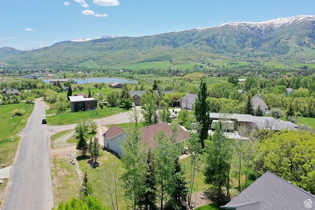3677 N Willowbrook Ln, Eden, UT 84310 - drone / aerial view featuring a water and mountain view