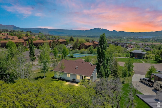 3677 N Willowbrook Ln, Eden, UT 84310 - aerial view featuring a mountain view and a residential view