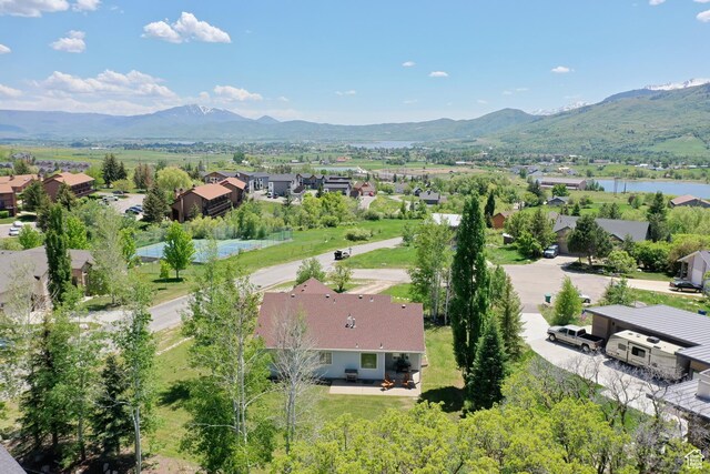 3677 N Willowbrook Ln, Eden, UT 84310 - birds eye view of property featuring a residential view and a water and mountain view