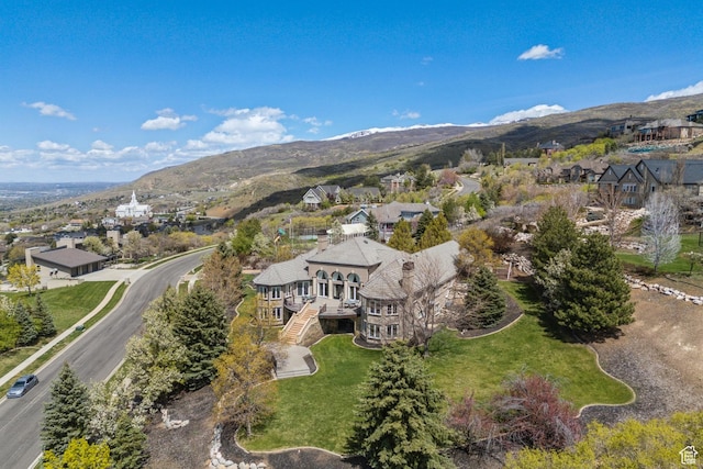 1714 Ridge Point Dr, Bountiful, UT 84010 - drone / aerial view featuring a residential view and a mountain view