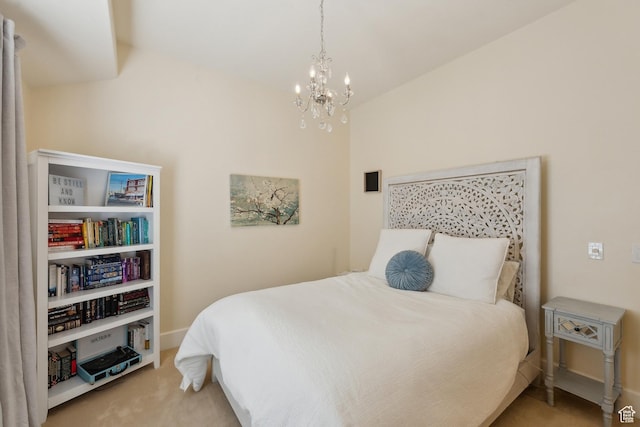 1714 Ridge Point Dr, Bountiful, UT 84010 - bedroom with a notable chandelier, carpet floors, and baseboards