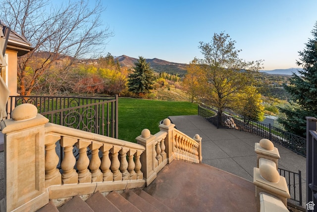 1714 Ridge Point Dr, Bountiful, UT 84010 - view of patio featuring a mountain view