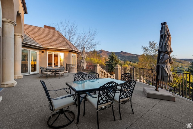 1714 Ridge Point Dr, Bountiful, UT 84010 - view of patio / terrace with a mountain view and outdoor dining area