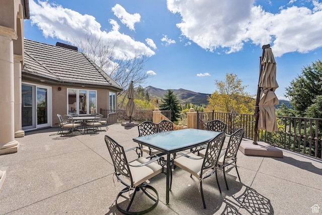 1714 Ridge Point Dr, Bountiful, UT 84010 - view of patio / terrace with a mountain view and outdoor dining area