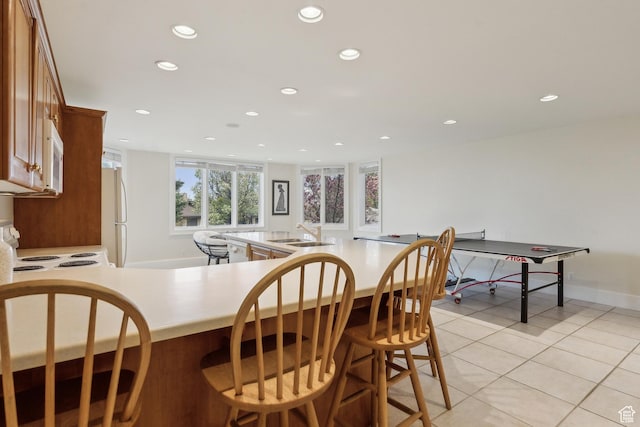 1714 Ridge Point Dr, Bountiful, UT 84010 - dining room with baseboards, recessed lighting, and light tile patterned flooring