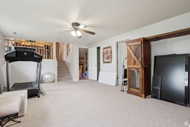 472 W 330 S, American Fork, UT 84003 - exercise area with ceiling fan and carpet floors