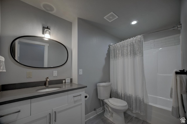 728 Loveland Ln, Fish Haven, ID 83287 - full bathroom with recessed lighting, toilet, vanity, baseboards, and visible vents