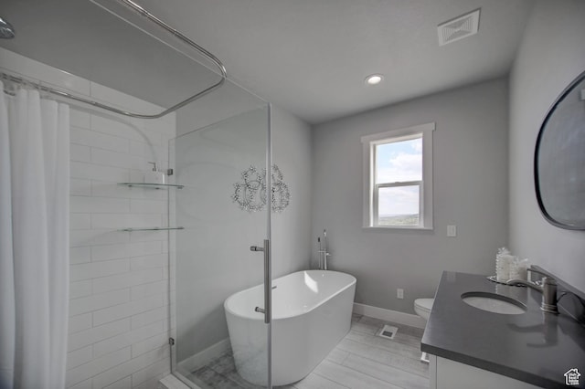 728 Loveland Ln, Fish Haven, ID 83287 - full bathroom with visible vents, a tile shower, and vanity