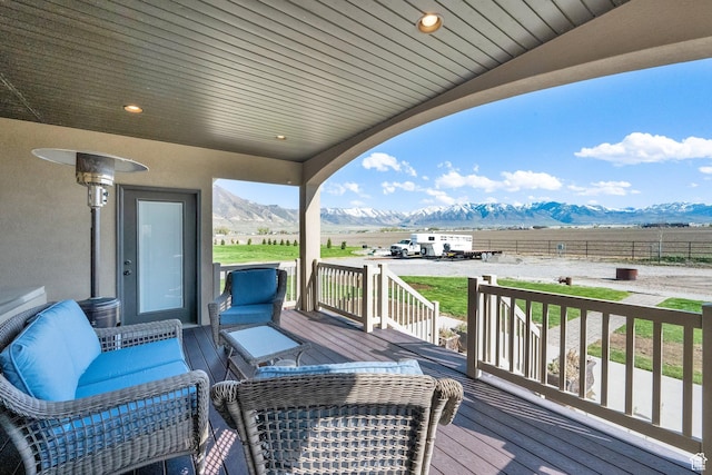 302 Old Farm Rd, Erda, UT 84074 - wooden terrace with a mountain view, a rural view, and fence
