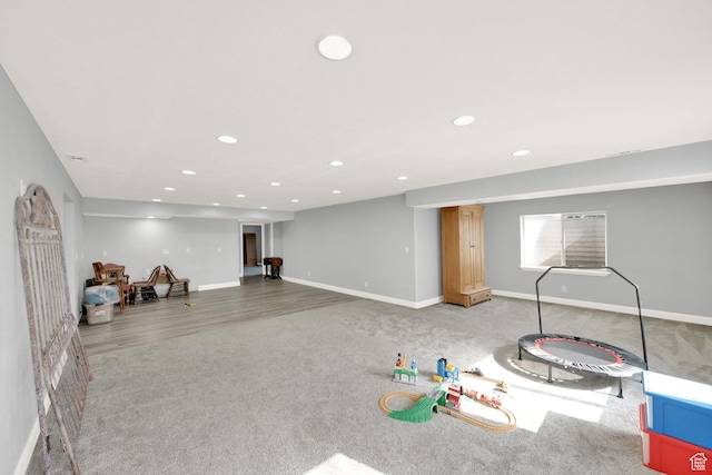 302 Old Farm Rd, Erda, UT 84074 - playroom featuring recessed lighting, light carpet, and baseboards