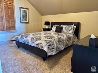 620 W Cisco Run Run, Garden City, UT 84028 - bedroom with carpet flooring and lofted ceiling