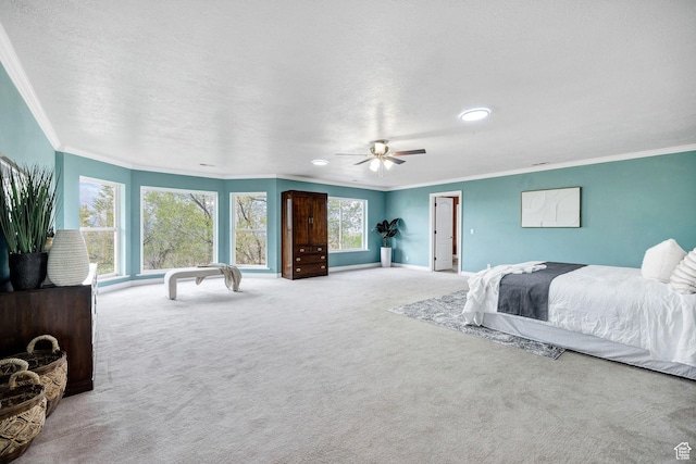 1910 E Canyon Ridge Dr, North Logan, UT 84341 - carpeted bedroom with baseboards, recessed lighting, ornamental molding, and ceiling fan