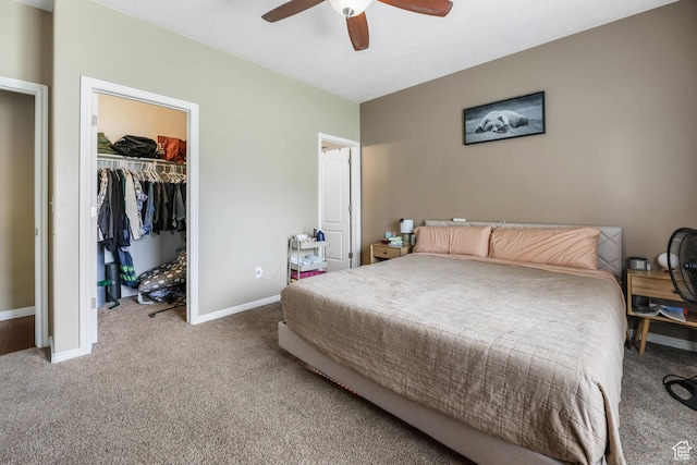 5454 N Windsor Way E, Stansbury Park, UT 84074 - bedroom featuring carpet, a closet, ceiling fan, and a spacious closet