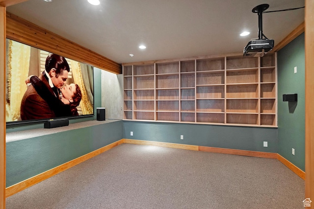 152 N Silver Oak Rd, Salt Lake City, UT 84108 - home theater featuring baseboards, recessed lighting, and carpet