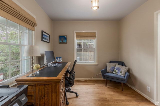 1280 E 3rd Ave N, Salt Lake City, UT 84103 - office area with a wealth of natural light, light wood-style flooring, and baseboards