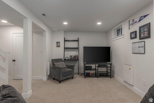 1280 E 3rd Ave N, Salt Lake City, UT 84103 - living area featuring recessed lighting, baseboards, and carpet floors