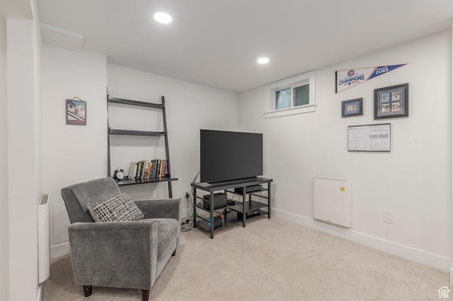 1280 E 3rd Ave N, Salt Lake City, UT 84103 - sitting room featuring baseboards, recessed lighting, and carpet