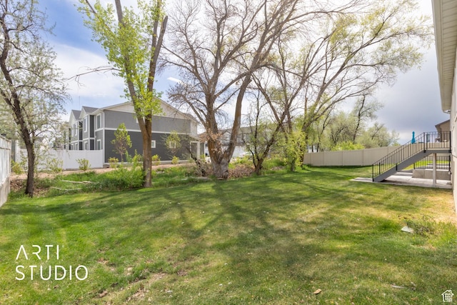 661 W 1820 S, Provo, UT 84601 - view of yard with a sunroom, stairway, and fence