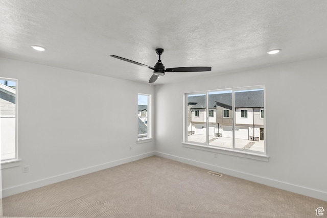 carpeted spare room with a wealth of natural light and baseboards