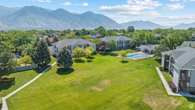 1514 S 200 E, Orem, UT 84058 - aerial perspective of suburban area featuring a pool and a mountain backdrop