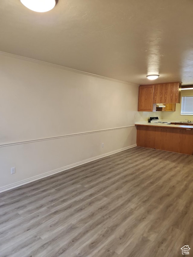 1514 S 200 E, Orem, UT 84058 - unfurnished living room featuring baseboards, wood finished floors, and ornamental molding