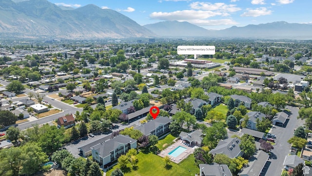 1514 S 200 E, Orem, UT 84058 - aerial view of a mountainous background and a pool