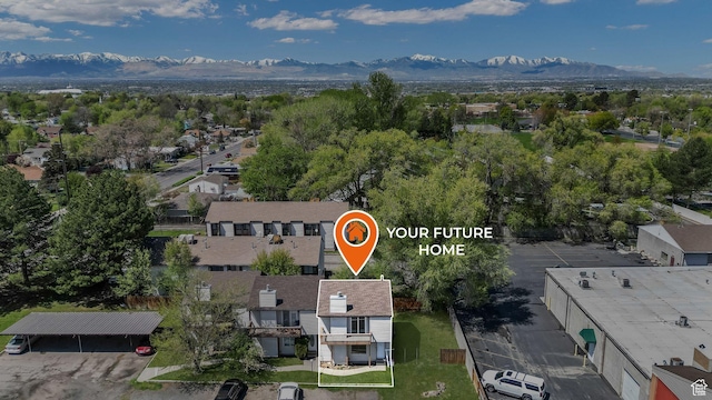 aerial view featuring a mountain view