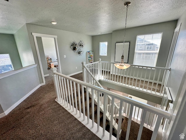 980 W 1275 S, Springville, UT 84663 - stairway with a textured ceiling, baseboards, and carpet floors