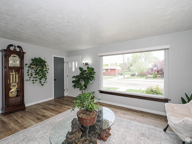 123 Lynnwood Dr, Clearfield, UT 84015 - sitting room with baseboards, wood finished floors, and a textured ceiling