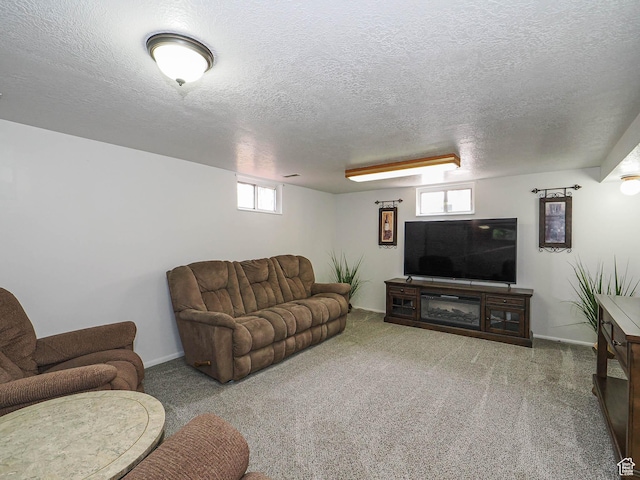 123 Lynnwood Dr, Clearfield, UT 84015 - living area featuring baseboards, a textured ceiling, and carpet