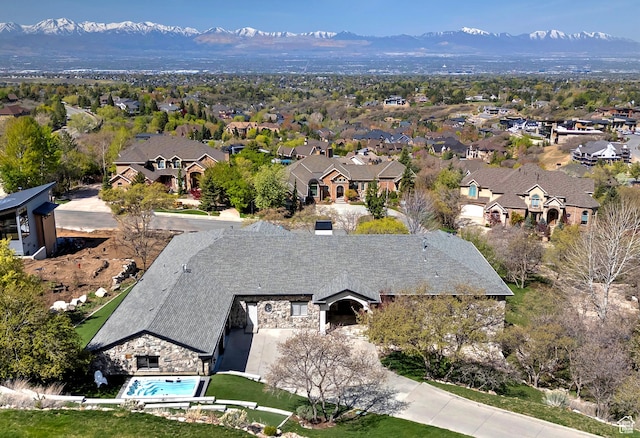 11274 S Eagle View Dr, Sandy, UT 84092 - birds eye view of property featuring a mountain view and a residential view
