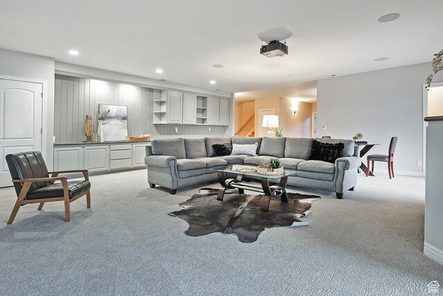11274 S Eagle View Dr, Sandy, UT 84092 - living area with light colored carpet, recessed lighting, and baseboards