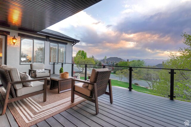 11274 S Eagle View Dr, Sandy, UT 84092 - wooden terrace featuring an outdoor hangout area