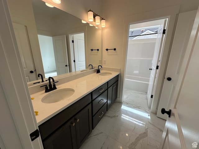 287 E 1150 N Unit 73, Salem, UT 84653 - bathroom with double vanity and marble finish floors