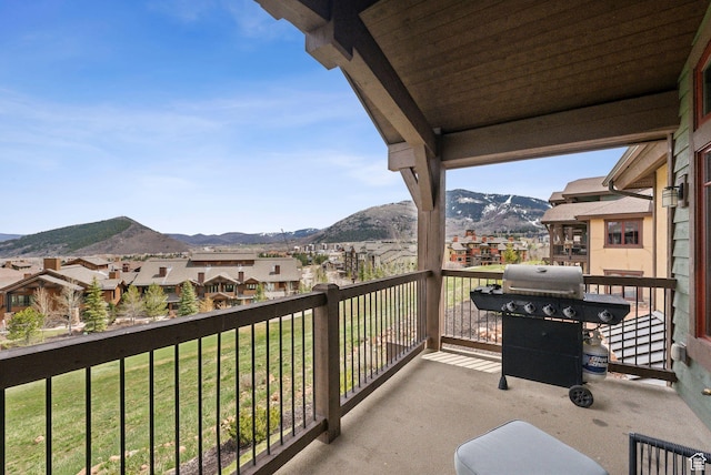 4186 Fairway Ln Unit G6, Park City, UT 84098 - balcony featuring area for grilling, a mountain view, and a residential view