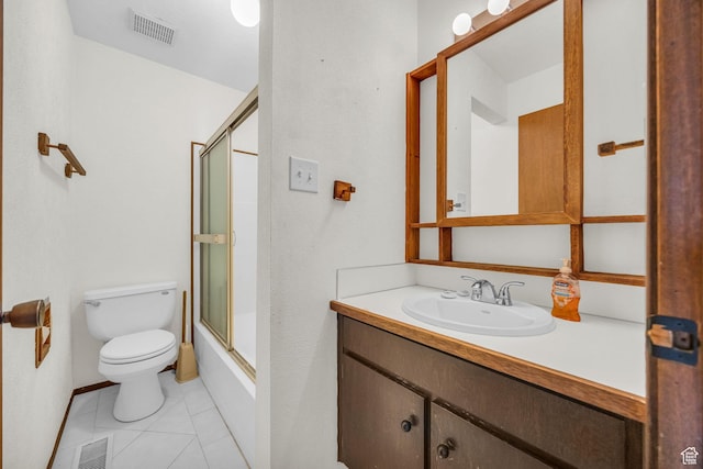 4169 S Village Ln Unit A, Taylorsville, UT 84129 - bathroom with toilet, combined bath / shower with glass door, visible vents, and vanity