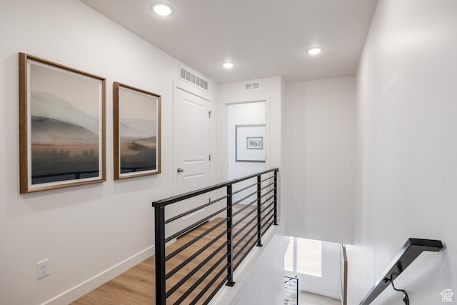 4479 S 500 E Unit 65, Millcreek, UT 84107 - hall with recessed lighting, an upstairs landing, visible vents, light wood-style flooring, and baseboards