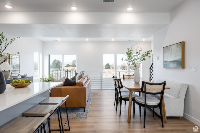 4479 S 500 E Unit 65, Millcreek, UT 84107 - dining room with visible vents, light wood-type flooring, baseboards, and recessed lighting